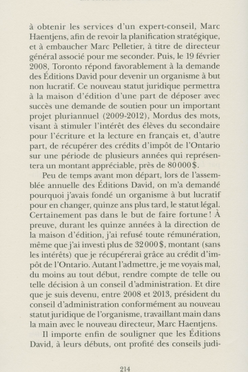 Entre le risque et le rêve : une brève histoire des Éditions David, de Yvon Malette (5)