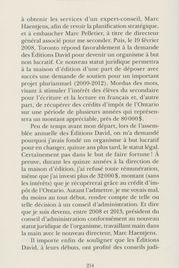 Entre le risque et le rêve : une brève histoire des Éditions David, de Yvon Malette (5)